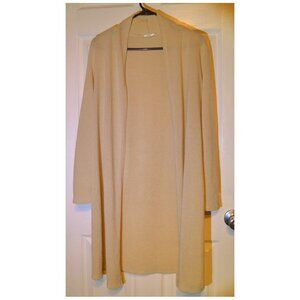 JJ Perfection Open Tan Tunic Blouse Women's Top Long Sleeve Size L USA!